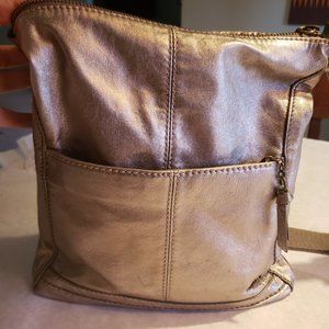 The SAK Casual Convertible Shoulder/ Crossbody Bag in Gold Leather